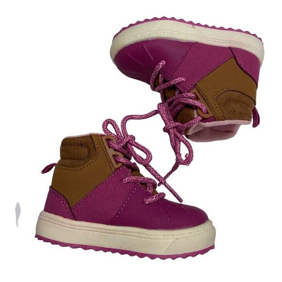 PINK Victoria's Secret Other - Oshkosh B’Gosh Witsman Berry Pink Brown Lace Up Winter Boots 4M Toddler Girl Kid